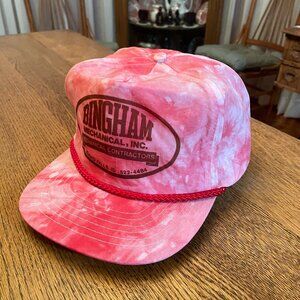 Men's Vintage Bingham Mechanical Idaho Falls Pink Adjustable Strap Baseball Hat